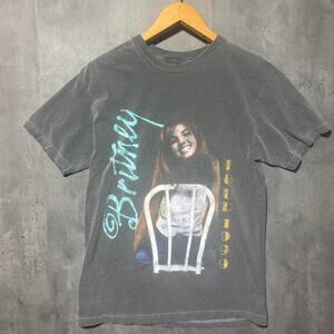 Faded black Britney Spears 1999 Tour tee shirt